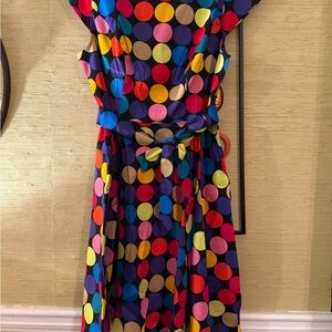 Vibrant Multicolor Polka Dot Midi Dress